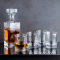 European Design Square Whiskey Glass Decanter Set